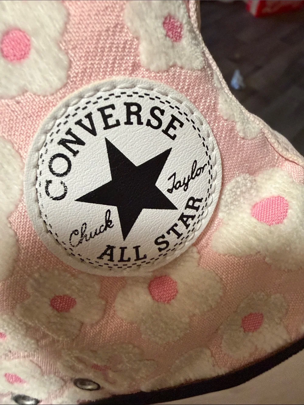 Converse Pink Floral High-Top Kids Sneakers